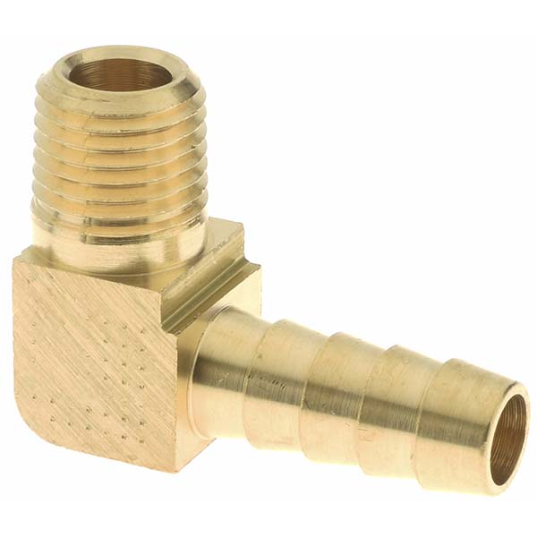 Parker Barbed Hose Fitting: 1/4" x 1/4" ID Hose, Elbow - 11595