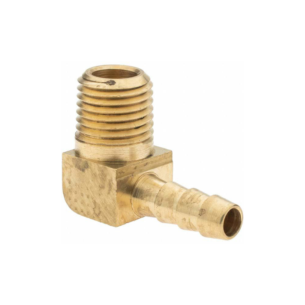 Parker Barbed Hose Fitting: 1/4" x 1/4" ID Hose, Elbow - 11595