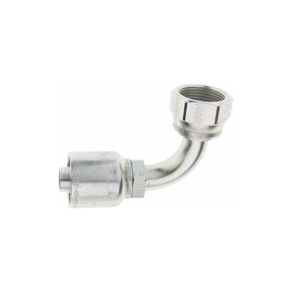 Parker Hydraulic Hose 90 ° Elbow: 0.75" ID, 12 mm, 1-5/16-12 - BD13943-16-12