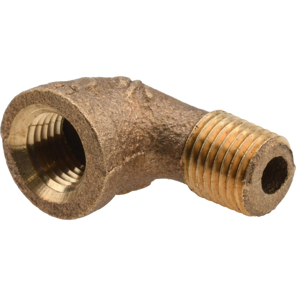 Merit Brass Brass Pipe 90 ° Street Elbow: 1/4" Fitting, Threaded, FNPT x MNPT, Class 125, Lead Free - XNL103-04