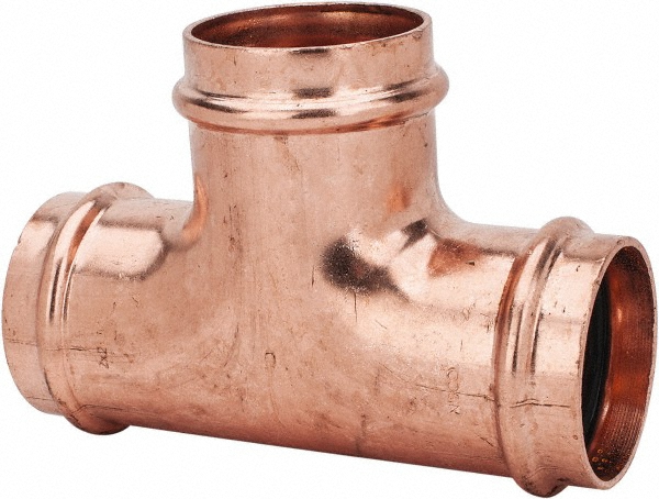 Mueller Industries Wrot Copper Pipe Tee: 1" Fitting, C x C x C, Solder Joint - W 04048