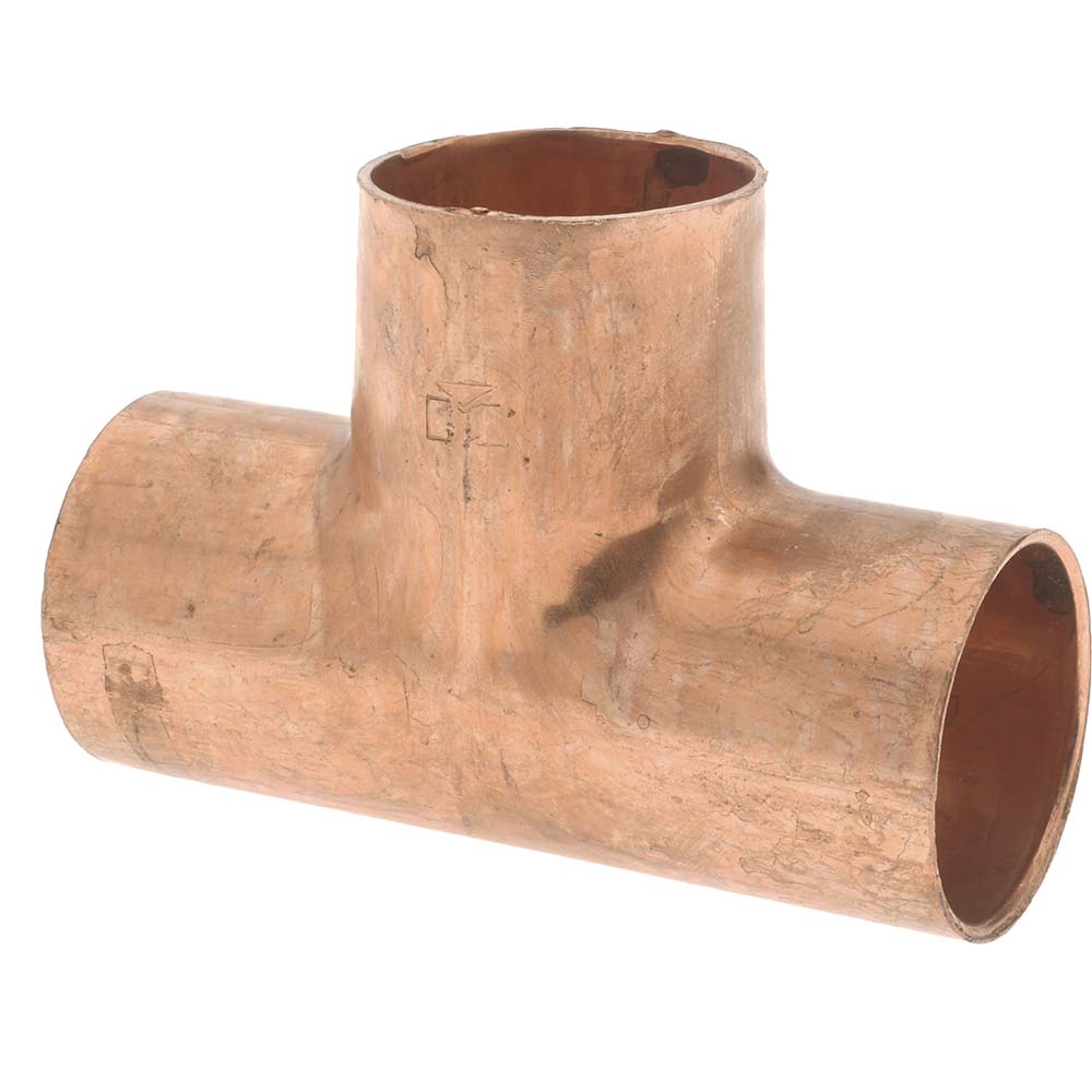Mueller Industries Wrot Copper Pipe Tee: 1" Fitting, C x C x C, Solder Joint - W 04048
