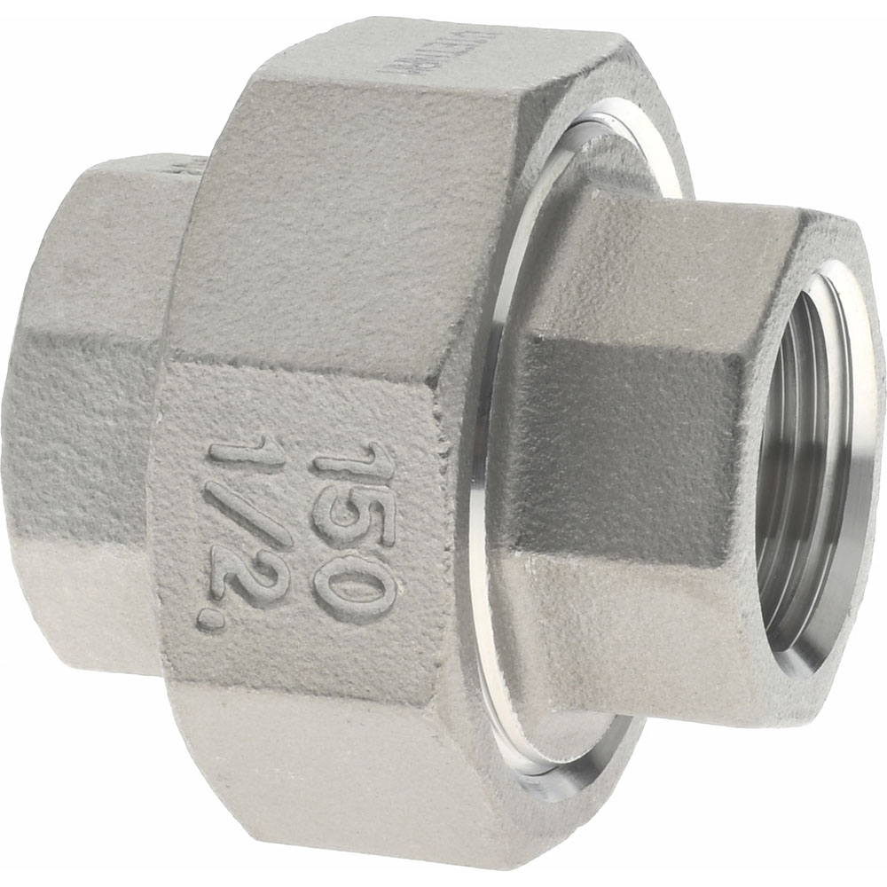 Merit Brass Pipe Union: 1/2", 304 Stainless Steel - K487-08