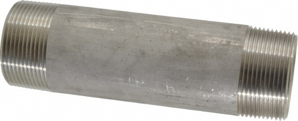 Merit Brass Stainless Steel Pipe Nipple: 1-1/2" Pipe, Grade 316 & 316L - 6024-250