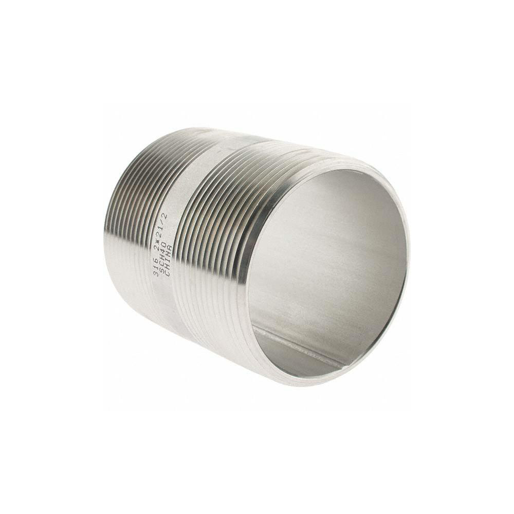 Value Collection Stainless Steel Pipe Nipple: 2" Pipe, Grade 316 & 316L - 6BN2*21/2