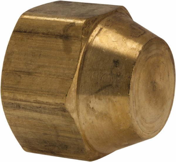 Parker Brass Flared Tube Cap: 5/8" OD, 7/8-14 Thread, 45 deg Flared Angle - 640F-10
