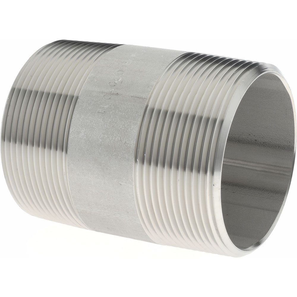 Merit Brass Stainless Steel Pipe Nipple: 2" Pipe, Grade 304 & 304L - 4032-300