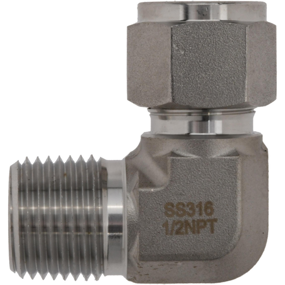Ham-Let Compression Tube Male Elbow: 1/2" Tube OD, Compression x MNPT - 3002195