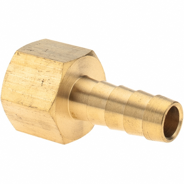 ANDERSON METALS Barbed Hose Fitting: 3/8" x 3/8" ID Hose, Female Connector - 757002-0606