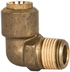 Norgren Push-to-Connect Tube x MNPT x Tube x Male Fitting: Elbow, NPT, 3/8" OD - 95453020M