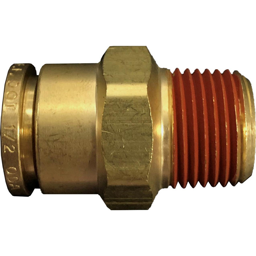 Norgren Push-to-Connect Tube x MNPT x Tube x Male Fitting: Elbow, NPT, 3/8" OD - 95453020M