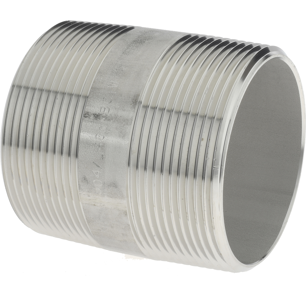 Value Collection Stainless Steel Pipe Nipple: 2" Pipe, Grade 304 & 304L - 4BN2*3