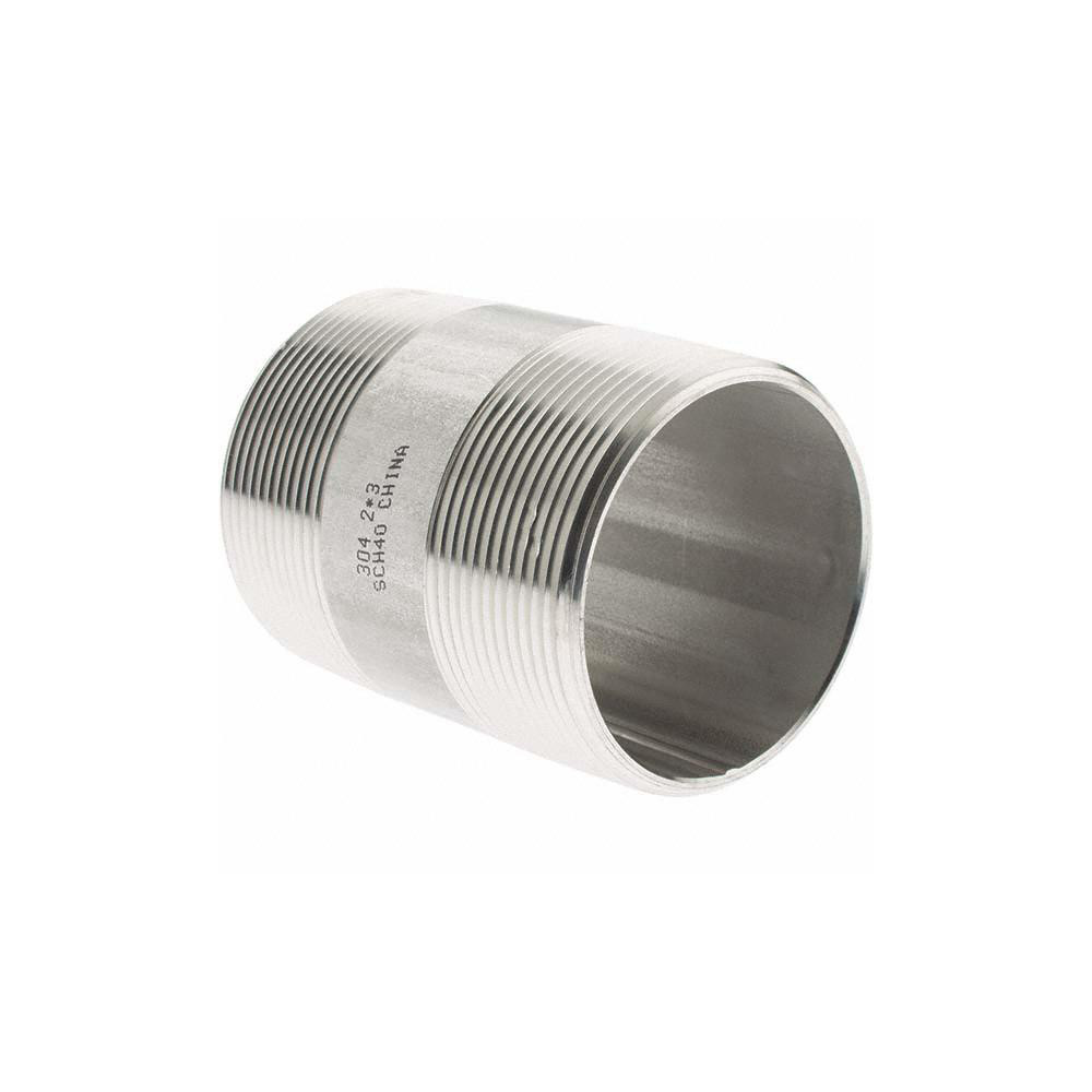Value Collection Stainless Steel Pipe Nipple: 2" Pipe, Grade 304 & 304L - 4BN2*3