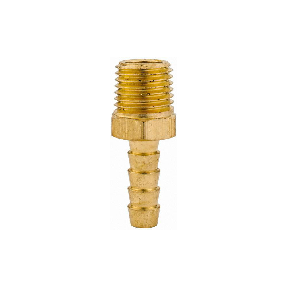 CerroBrass Barbed Hose Fitting: 1/4" x 1/4" ID Hose, Male Connector - 32005