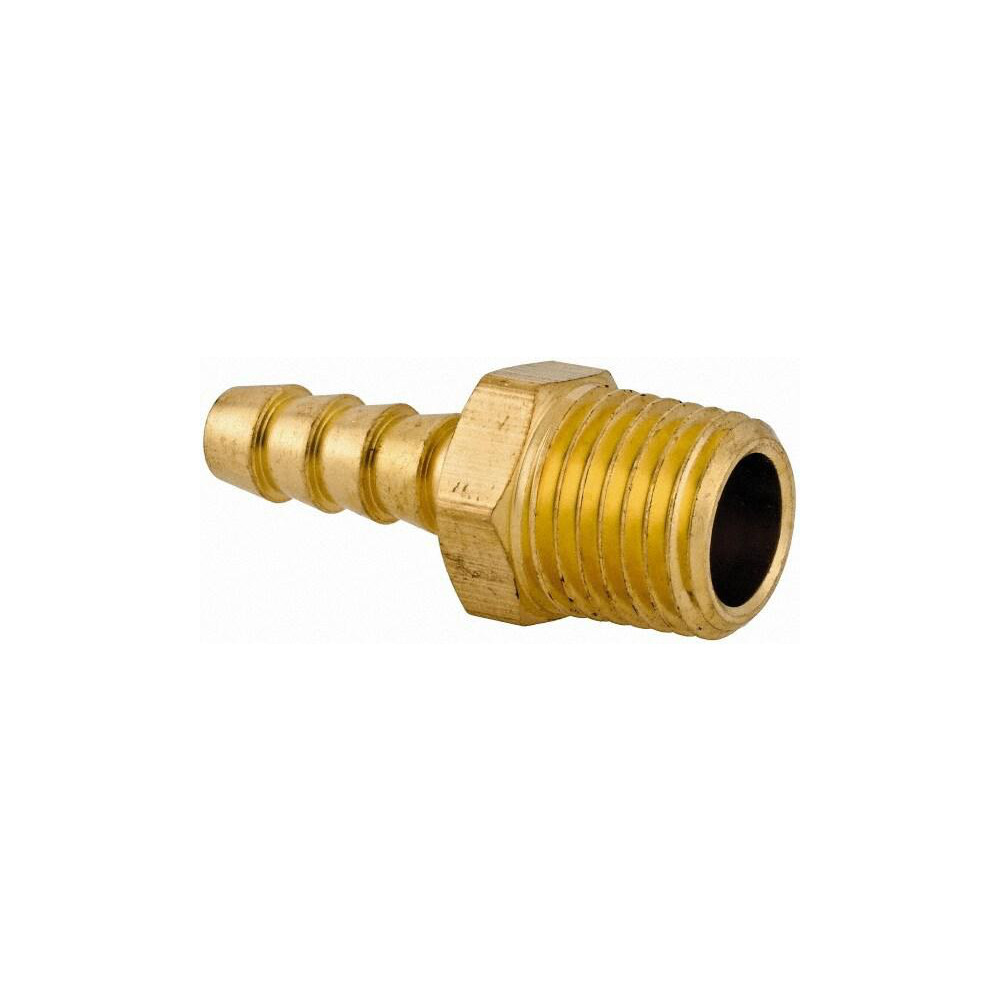 CerroBrass Barbed Hose Fitting: 1/4" x 1/4" ID Hose, Male Connector - 32005