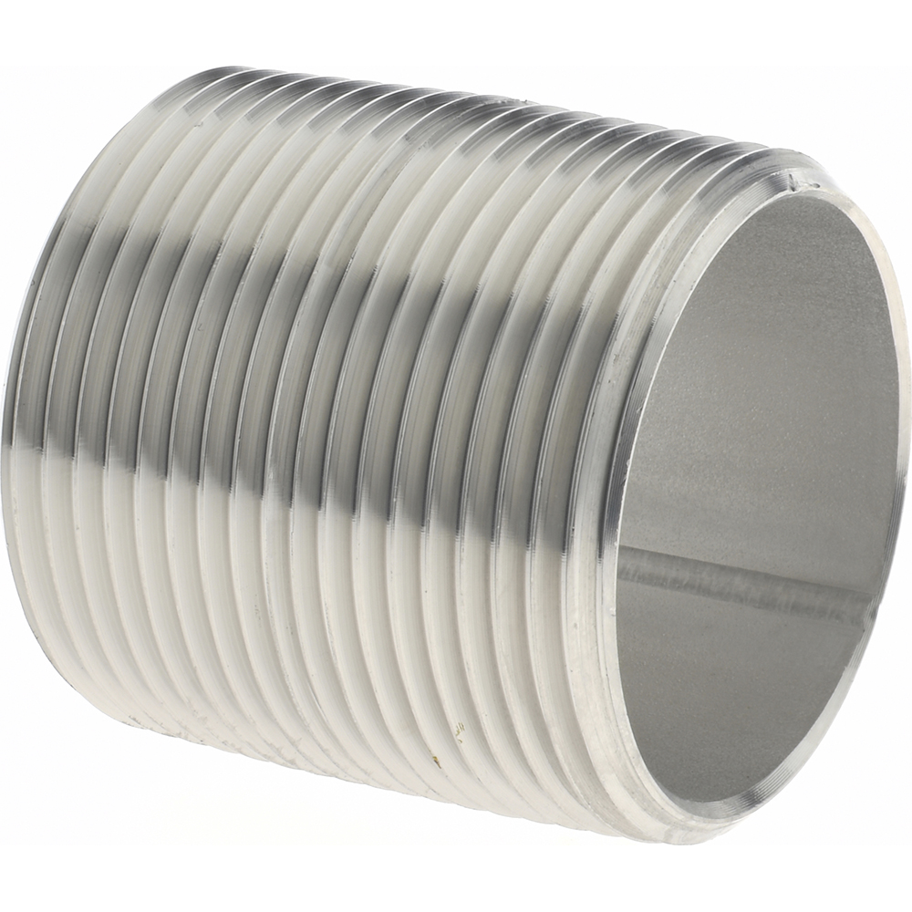 Merit Brass Stainless Steel Pipe Nipple: 1-1/4" Pipe, Grade 316 & 316L - 6020-001
