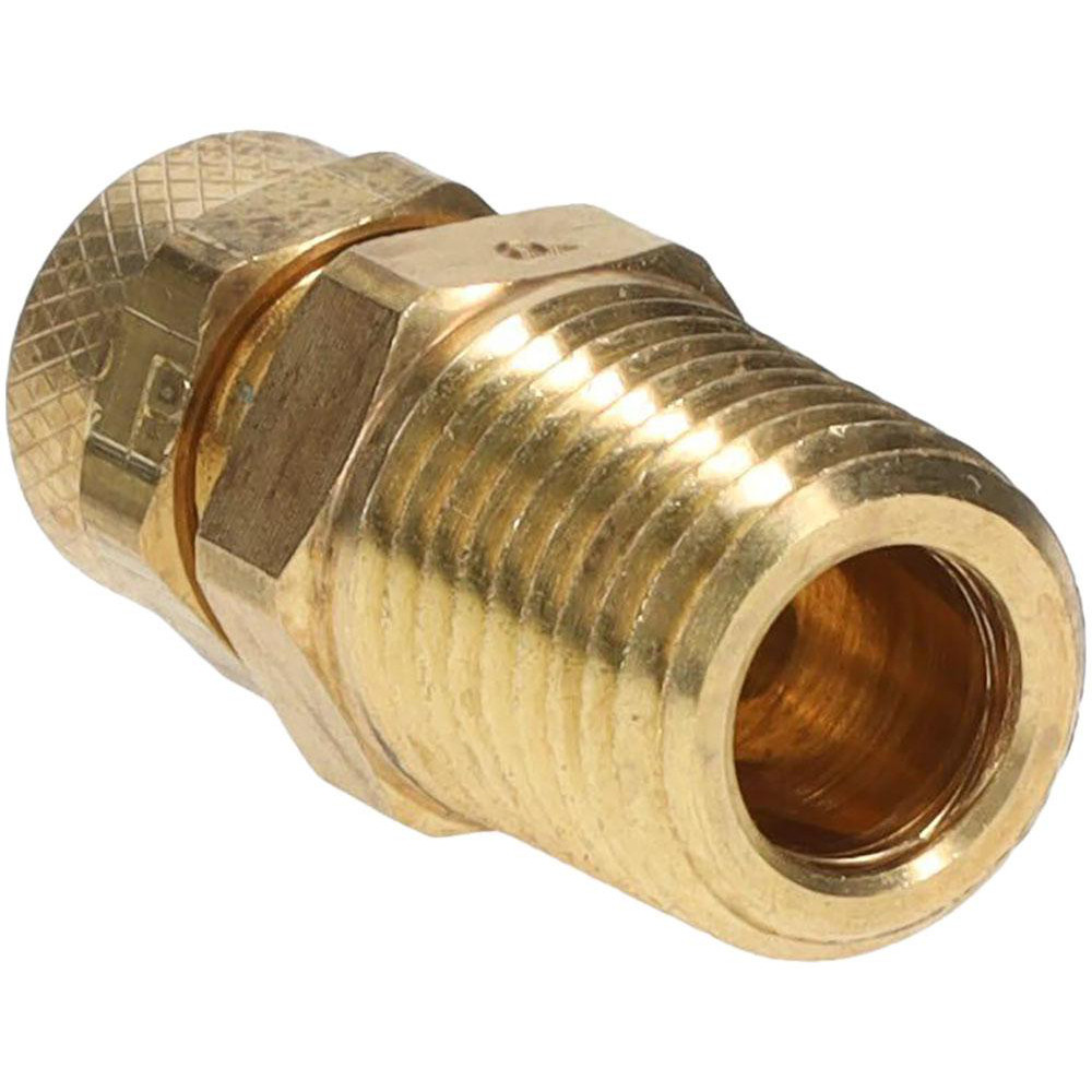 Parker Compression Tube Male Connector: 1/4-18, 5/16" Tube OD, Compression x MNPTF - 68P-5-4
