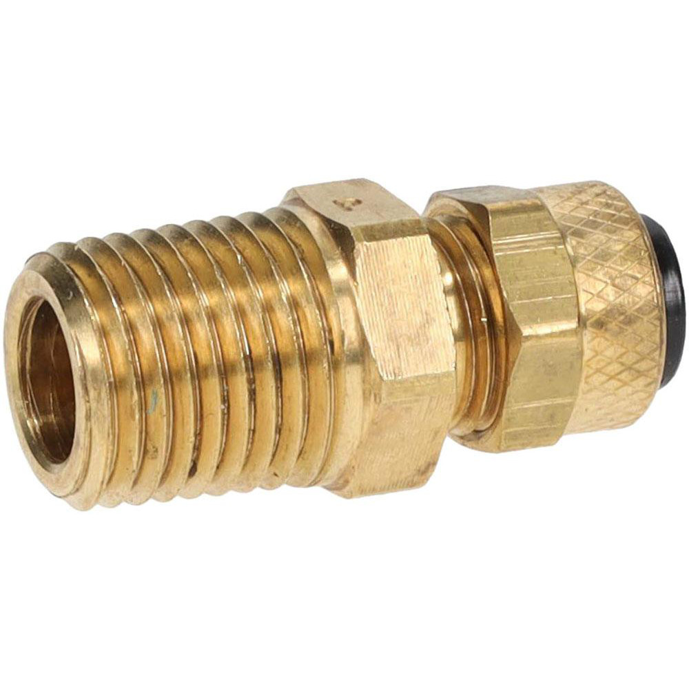 Parker Compression Tube Male Connector: 1/4-18, 5/16" Tube OD, Compression x MNPTF - 68P-5-4