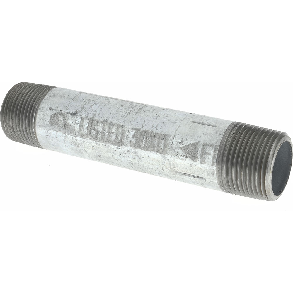 Value Collection Galvanized Pipe Nipple: 1", 1-1/2" Long, Schedule 40, Steel - MSCNG06001