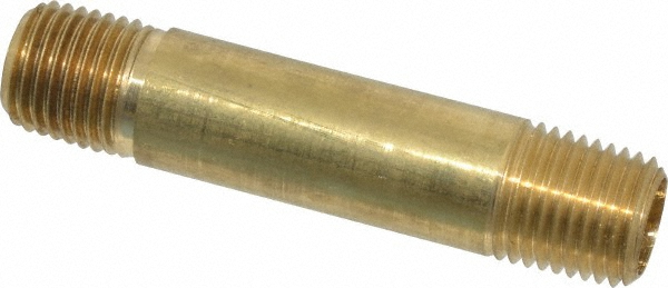Parker Industrial Pipe Long Nipple: 1/4" Male Thread, MNPTF - 215PNL-4-15