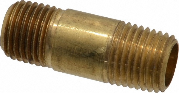 Parker Industrial Pipe Long Nipple: 1/4" Male Thread, MNPTF - 215PNL-4-15