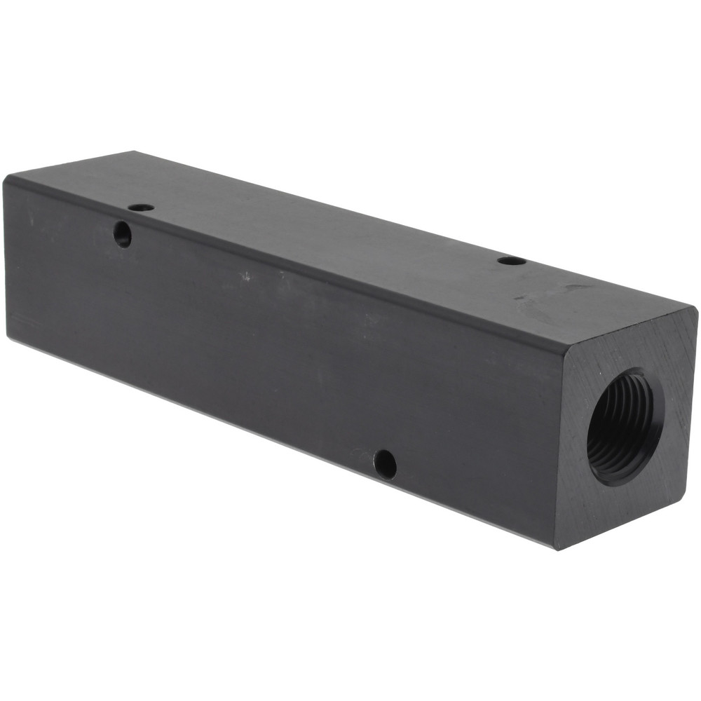 Made in USA Manifold: 1/2" Inlet, 1/4" Outlet, 2 Inlet Ports, 4 Outlet Ports, 6.25" OAL, 1.5" OAW, 1-1/2" OAH - PCM30-250-04BW