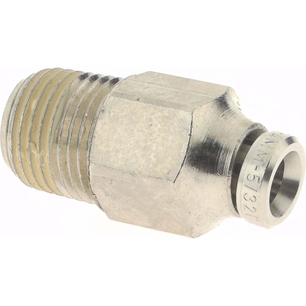 Norgren Push-to-Connect Tube x MNPT x Tube x Male Fitting: Adapter, NPTF, 1/4" OD - 124250418