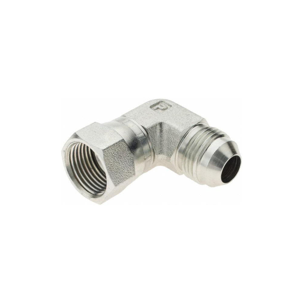 Parker Steel Flared Tube 90 Deg Elbow: 1/2" OD, 37 deg Flared Angle - KP70894
