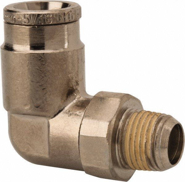 Norgren Push-to-Connect Tube x Male x Tube x Male BSPT Fitting: Straight Adapter, BSPT, 8.00 mm OD - 101250828