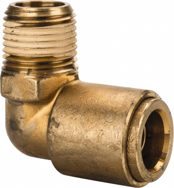 Norgren Push-to-Connect Tube x MNPT x Tube x Male Fitting: Elbow, NPT, 5/8" OD - 95433131M