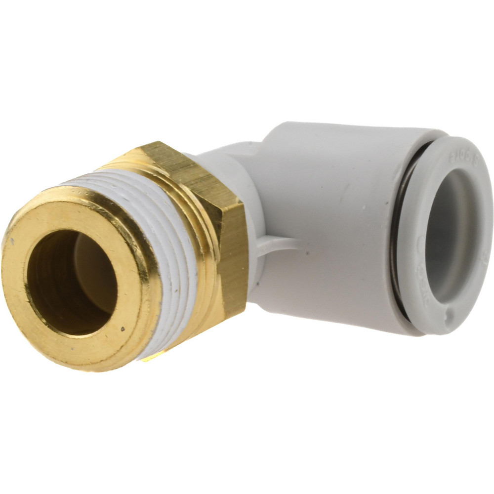 SMC PNEUMATICS Push-to-Connect Push-to-Connect Fitting: Elbow, BSPT, 12.00 mm OD - KQ2L12-03AS