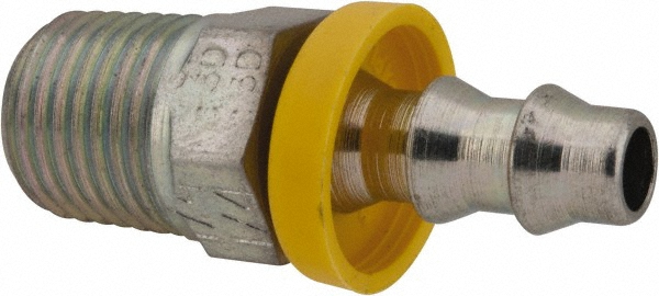Parker Hydraulic Hose Male NPTF Pipe Swivel Fitting: 0.25" ID, 4 mm, 1/4" - 11343-4-4