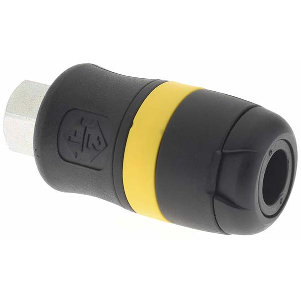 Parker Pneumatic Hose Coupling: 1/4" Thread, 1/4" Body Dia, Industrial Interchange - PBH-251-4FP