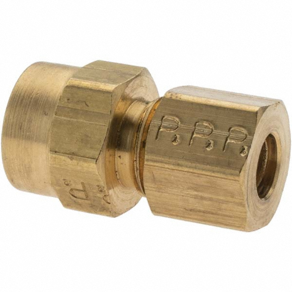 Parker Compression Tube Connector: 1/4" Tube OD, Compression x FNPT - BD-10754