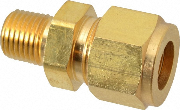 Parker Compression Tube Connector: 1/2" Tube OD, Compression x MNPT - 8-4 FBZ-B
