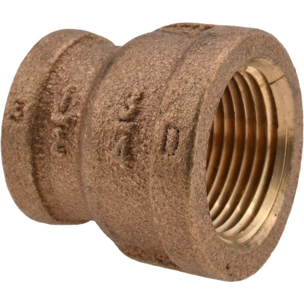 Merit Brass Brass Pipe Reducing Coupling: 1/2 x 1/4" Fitting, Threaded, FNPT x FNPT, Class 125, Lead Free - XNL112-0804