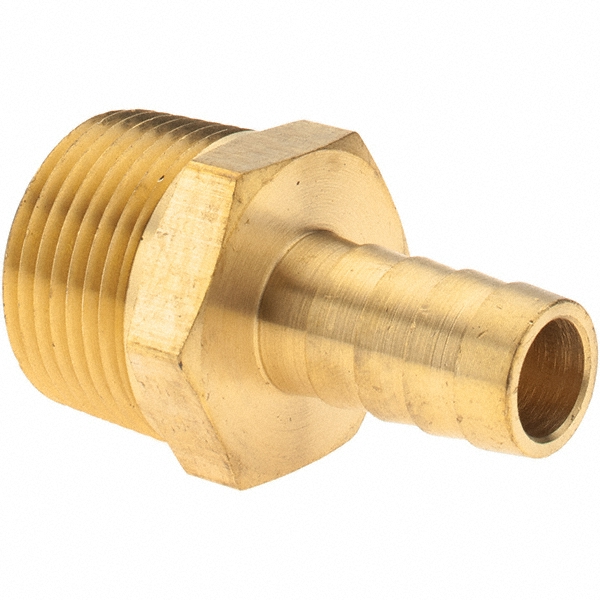 Parker Barbed Hose Fitting: 3/4" x 1/2" ID Hose, Male Connector - 125HBL-8-12