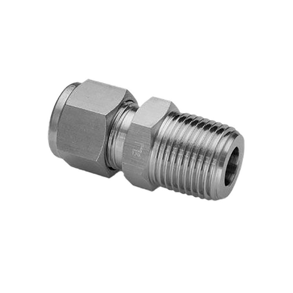Ham-Let Compression Tube Connector: 3/8" Tube OD, Compression x MNPT - 3002004
