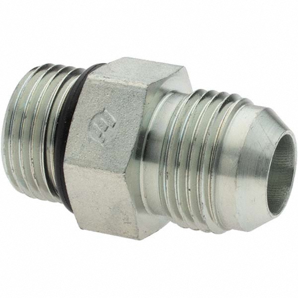 Parker Steel Flared Tube 90 Deg Elbow: 5/8" OD, 3/4-16 Thread, 37 deg Flared Angle - PT-00207