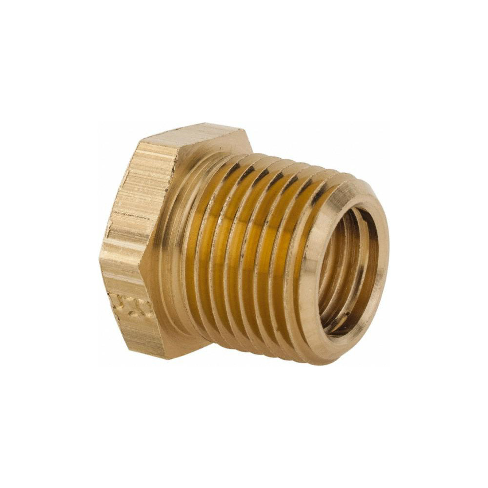 Parker Industrial Pipe Bushing: 1/4" Female Thread, 3/8" Male Thread, MNPTF x FNPTF - 209P-6-4