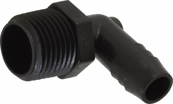 NewAge Industries Barbed Tube Elbow: 1/2" Barbs, 1/2" NPT - 5003740