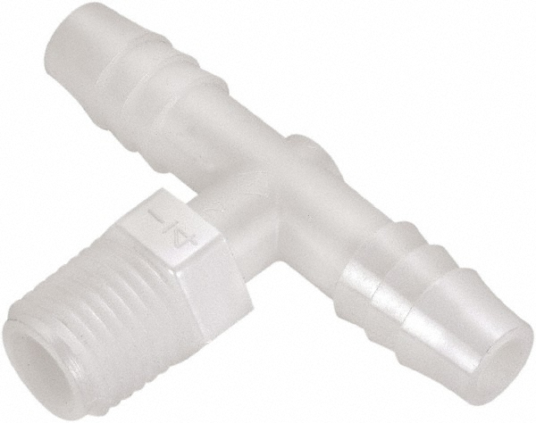Parker Barbed Tube Male Branch Tee: Single Barb, 1/2" Barb, 1/2" NPT - 372HB-8-8N