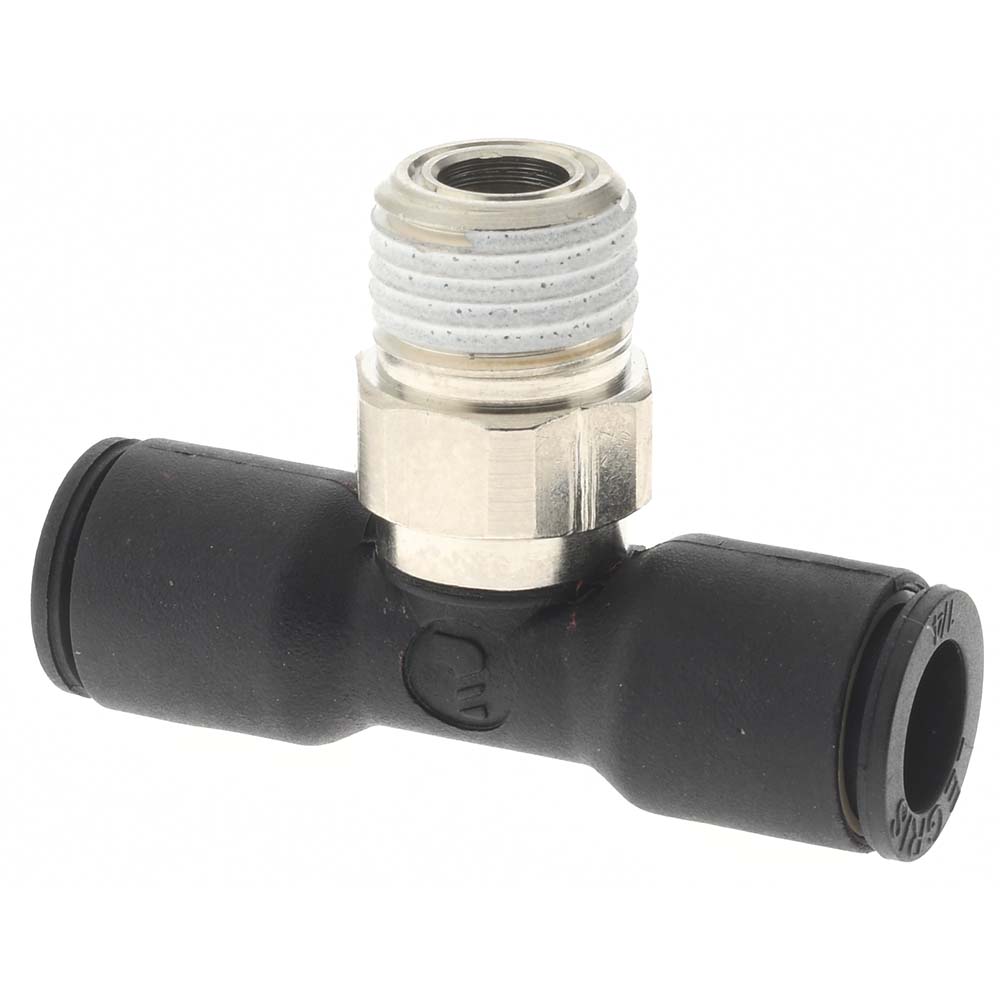 SMC PNEUMATICS Push-to-Connect Push-to-Connect Fitting: Branch Tee, BSPT, 4.00 mm OD - KQ2T04-01AS