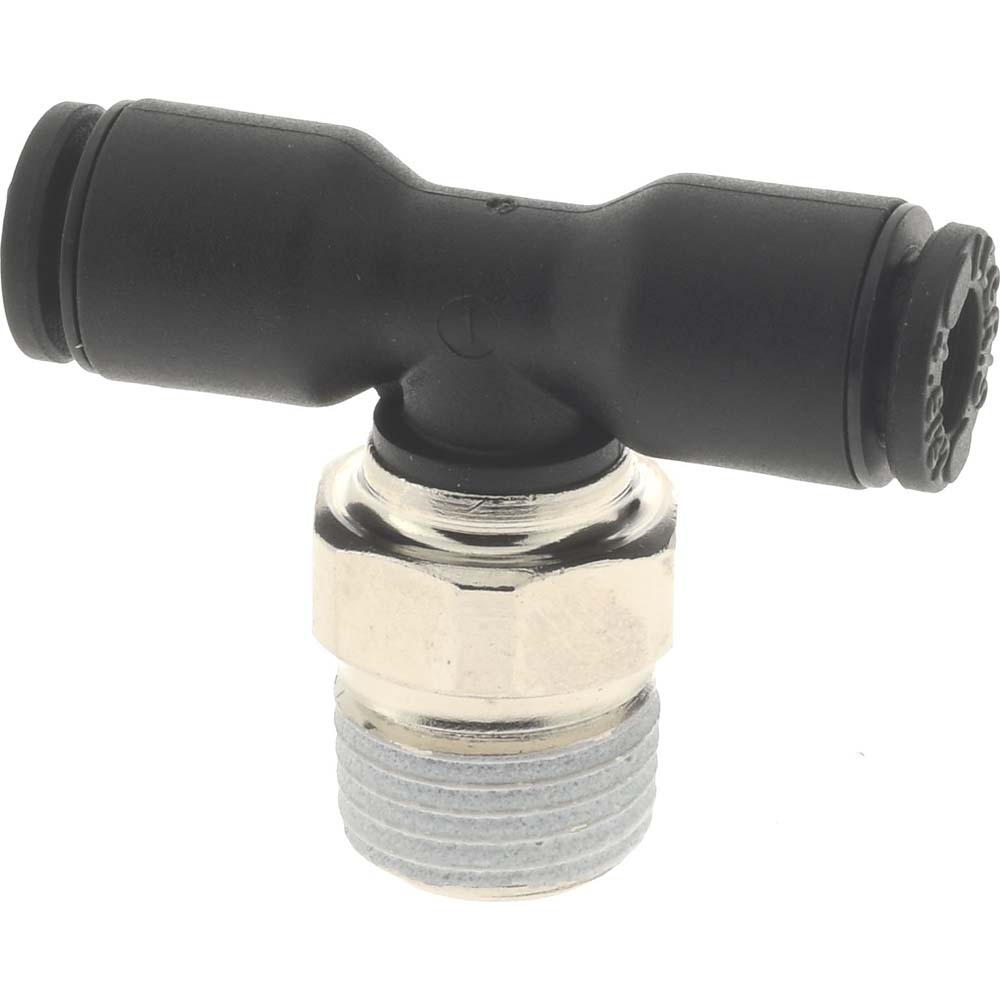 Legris Push-to-Connect Fitting: Male Branch Tee, NPT, 1/4" OD - 3108 56 14