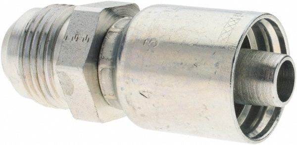 Eaton Hydraulic Hose Male SAE 37 ° JIC Rigid Fitting: 0.25" ID, 0.375" OD, 4 mm, 9/16-18 - 04Z-606-BG