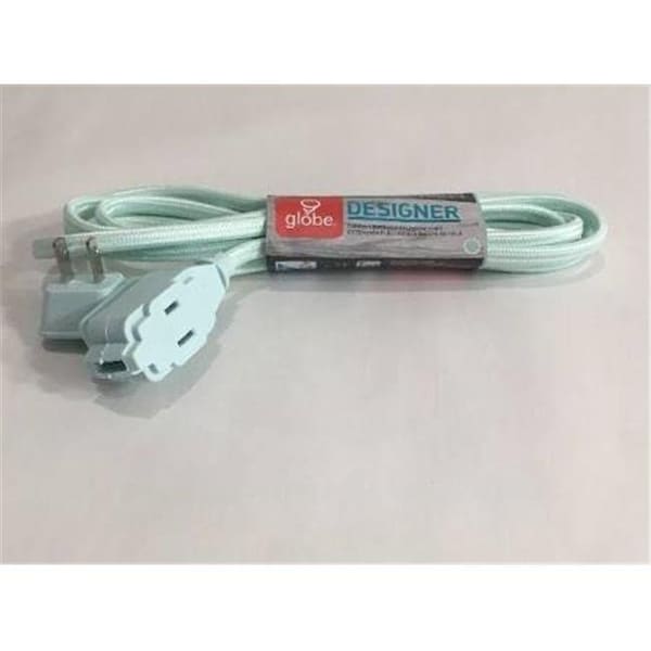 Globe Globe 234730 9 ft. 3-Outlet Fabric Wrapped Extension 16 by 2 Cord; Mint - 234730