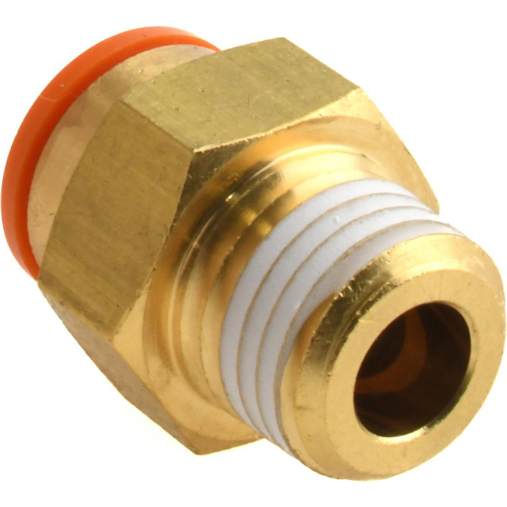 SMC PNEUMATICS Push-to-Connect Push-to-Connect Fitting: Connector, NPT, 3/8" OD - KQ2H11-35AS
