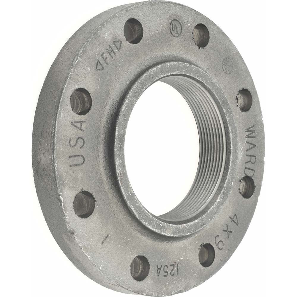 Merit Brass 1-1/2" Pipe, 5" OD, Stainless Steel, Threaded Pipe Flange - A635-24