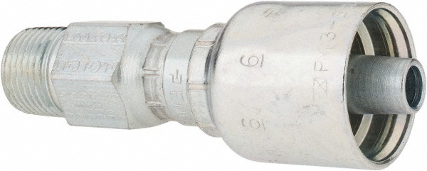 Parker Hydraulic Hose Male NPTF Pipe Swivel Fitting: 0.375" ID, 6 mm, 3/8-18 - 31382-6-6