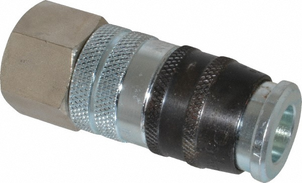 Parker Pneumatic Hose Coupling: 1/2-14, 3/8" Body Dia, Industrial Interchange - EZ-371-8FP